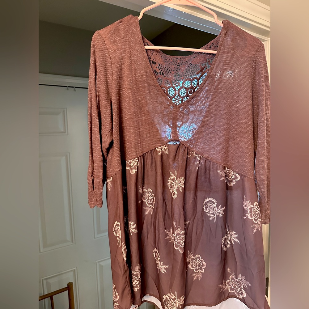 Light Mauve long sleeve Blouse.